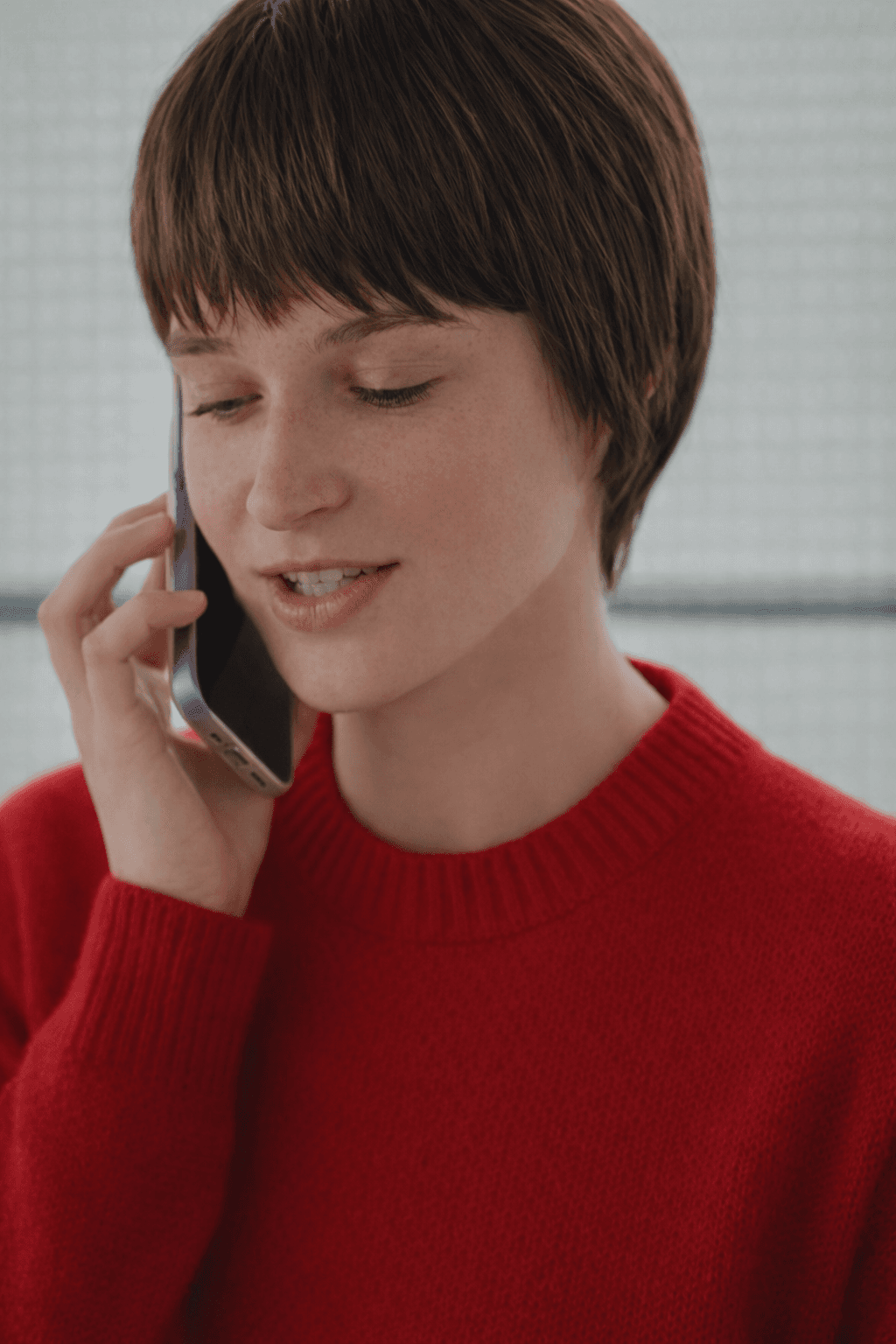 Person speaking on the phone